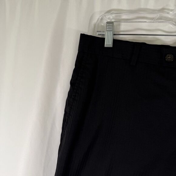 Ted Baker 100% Wool Pants Men's 35 R Black Striped Joe CT Flat Front Pockets - Picture 5 of 13